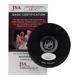 Ron Greschner Signed New York Rangers Logo Puck (JSA COA)16 Year Veteran Defense