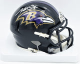Terrell Suggs Autographed Falcons Black Mini Helmet Beckett Witness 2W637332