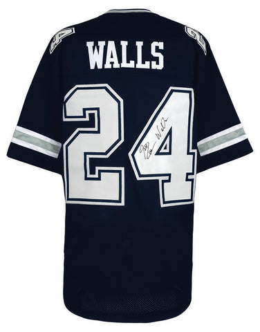 Everson Walls Signed Navy Throwback Custom Football Jersey - (SCHWARTZ COA)