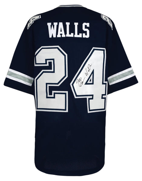Everson Walls Signed Navy Throwback Custom Football Jersey - (SCHWARTZ COA)