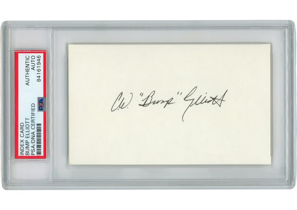Bump Eliott Autograped/Signed Michigan Wolverines Index Card Slabbed PSA 54905