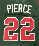 RICKY PIERCE Signed Custom Replica Green / Red Bucks Jersey AUTO - BAS