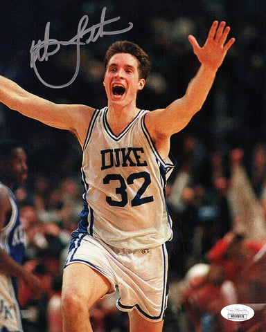 Christian Laettner Signed Duke The Shot Celebration Arms Raised 8x10 Photo - ...