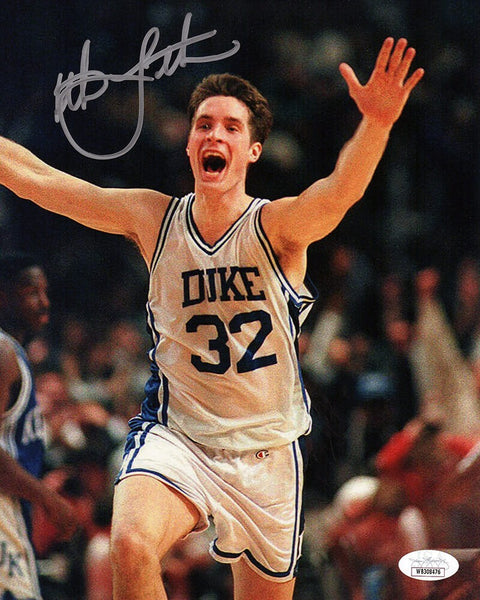 Christian Laettner Signed Duke The Shot Celebration Arms Raised 8x10 Photo - ...