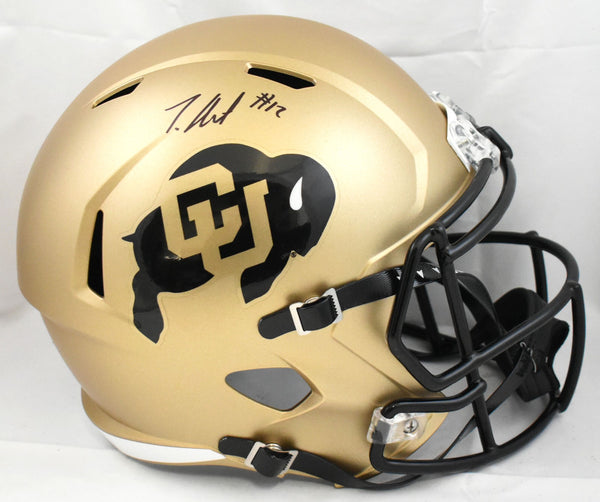 Travis Hunter Autographed Colorado Buffaloes F/S Speed Helmet- Beckett – Super Sports Center