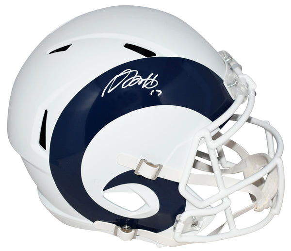 DAVANTE ADAMS SIGNED LOS ANGELES RAMS FLAT WHITE FULL SIZE SPEED HELMET BECKETT