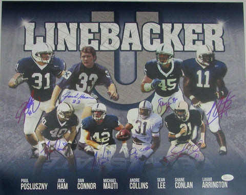 Penn State/PSU Linebacker U Multi Signed 16x20 Photo JSA 135538