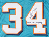 Ricky Williams Signed Miami Dolphins Teal Jersey Ins "Smoke Weed Everyday" (JSA)