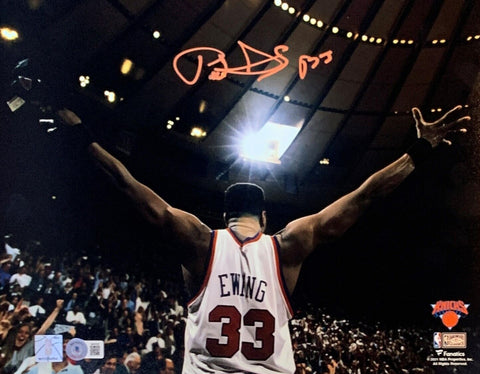 Patrick Ewing Autographed New York Knicks Signed 11x14 Basketball Photo Beckett