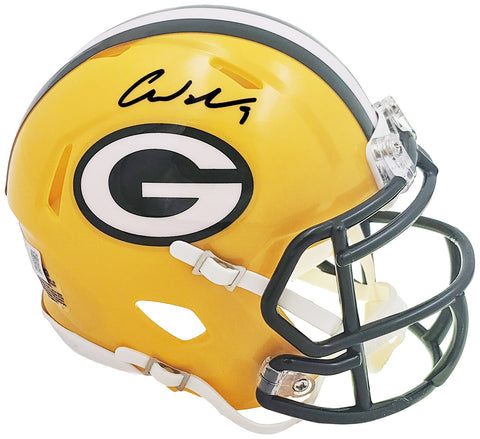 CHRISTIAN WATSON AUTOGRAPHED PACKERS YELLOW MINI HELMET BECKETT 221142