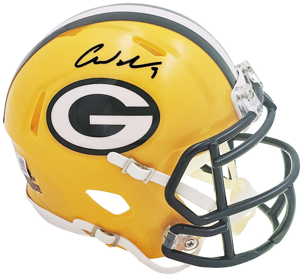 CHRISTIAN WATSON AUTOGRAPHED PACKERS YELLOW MINI HELMET BECKETT 221142