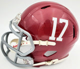 DEVONTA SMITH AUTOGRAPHED ALABAMA CRIMSON TIDE SPEED MINI HELMET BECKETT 189551