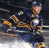 Johan Larsson Signed Sabres Jersey (Beckett COA) Playing career 2010-2022