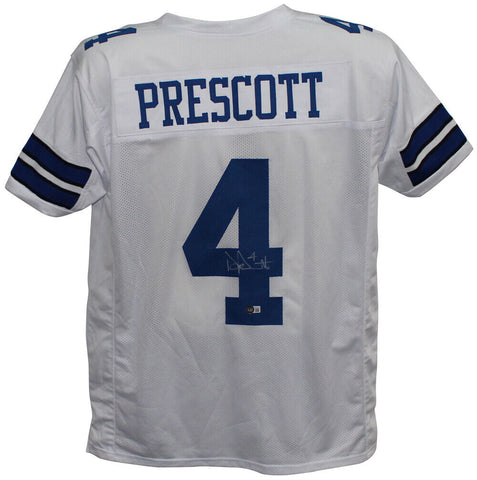 Dak Prescott Autographed/Signed Pro Style White XL Jersey BAS 32773