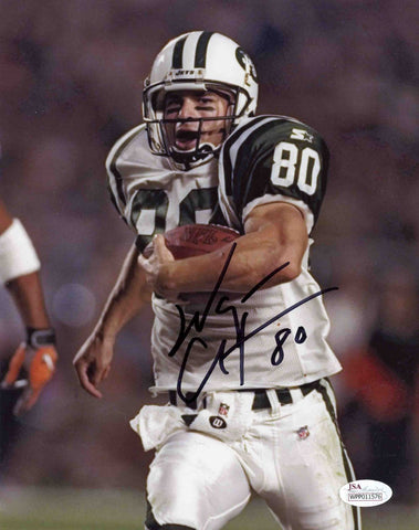WAYNE CHREBET SIGNED AUTOGRAPHED NEW YORK JETS 8x10 PHOTO JSA
