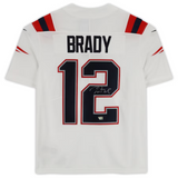 Tom Brady Autographed NE Patriots Nike Limited White Color Rush Jersey Fanatics