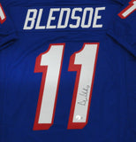 Patriots Quarterback DREW BLEDSOE Signed Custom Replica Blue Jersey AUTO BAS
