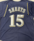 BEN SHEETS Signed Custom Replica Brewers Navy Jersey AUTO - BAS