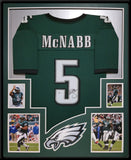 FRAMED PHILADELPHIA EAGLES DONOVAN MCNABB AUTOGRAPHED SIGNED JERSEY BECKETT COA