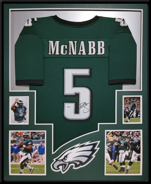 FRAMED PHILADELPHIA EAGLES DONOVAN MCNABB AUTOGRAPHED SIGNED JERSEY BECKETT COA