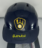 Brewers GARRETT MITCHELL Signed Full Size Milwaukee Rawlings Helmet AUTO - JSA