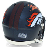Terrell Davis Autographed/Inscribed "HOF 17" Broncos Speed Mini Helmet Radtke