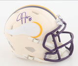Justin Jefferson Signed Minnesota Vikings Retro Series Mini Helmet - Beckett