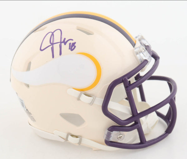 Justin Jefferson Signed Minnesota Vikings Retro Series Mini Helmet - Beckett