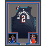 Framed Signed Shai Gilgeous-Alexander SGA 35x39 Navy Blue CE Jersey PSA COA