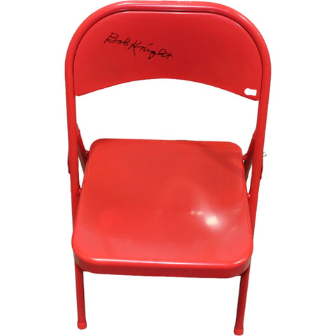 Bobby Knight Autographed/Signed Indiana Hoosiers Red Folding Chair BAS 40959