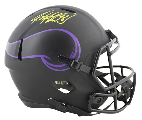 Vikings Adrian Peterson Signed Eclipse Full Size Speed Rep Helmet BAS Witnessed