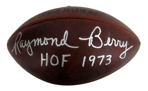 Raymond Berry Signed/Autographed HOF Leather Official Duke Football JSA 152836