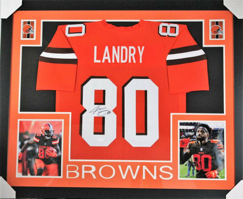 Jarvis Landry Signed Cleveland Browns 35x43 Custom Framed Jersey (JSA COA)