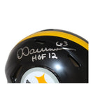 Dermontti Dawson Signed Pittsburgh Steelers Mini Helmet HOF Beckett 41193