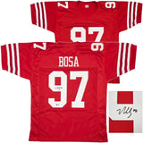 SAN FRANCISCO 49ERS NICK BOSA AUTOGRAPHED RED JERSEY BECKETT BAS WITNESS 239850