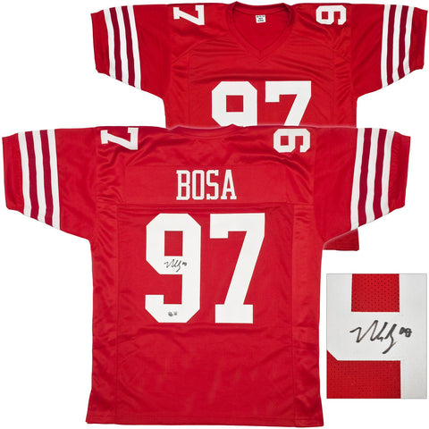 SAN FRANCISCO 49ERS NICK BOSA AUTOGRAPHED RED JERSEY BECKETT BAS WITNESS 239850