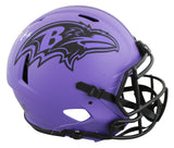 Ravens Ray Lewis "HOF 18" Signed Rave F/S Speed Proline Helmet W/ Case BAS Wit