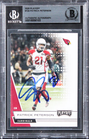 Cardinals Patrick Peterson Authentic Signed 2020 Playoff #124 Card BAS Slabbed