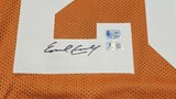 TEXAS LONGHORNS EARL CAMPBELL AUTOGRAPHED ORANGE JERSEY BECKETT BAS QR 237083