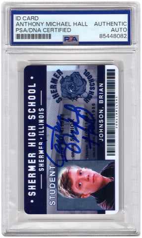 Anthony Michael Hall Signed Breakfast Club Brian Johnson Shermer High ID - (PSA)