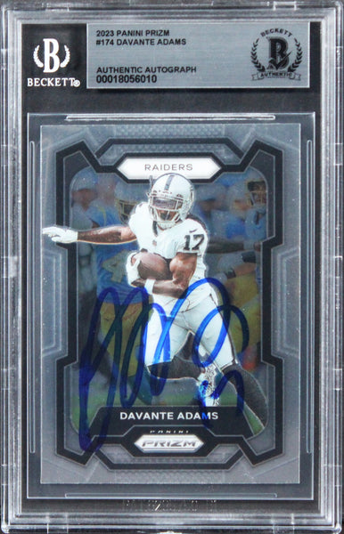 Raiders Davante Adams Authentic Signed 2023 Panini Prizm #174 Card BAS Slabbed