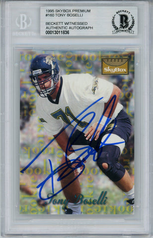 Tony Boselli Autographed 1995 Skybox Premium #160 Rookie Card BAS Slab 33170