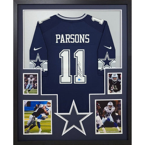 Micah Parsons Autographed Signed Framed Dallas Cowboys Jersey BECKETT