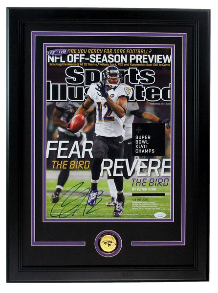 Jacoby Jones Signed/Auto 11x14 SI Cover Photo Baltimore Ravens Framed JSA 190510