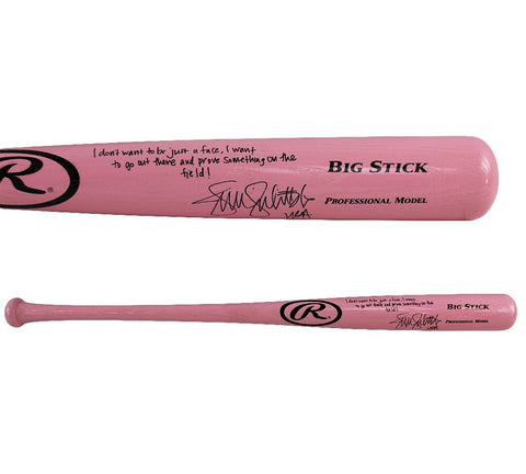 Jennie Finch Signed Arizona Custom Big Stick Pink Bat with Inscription