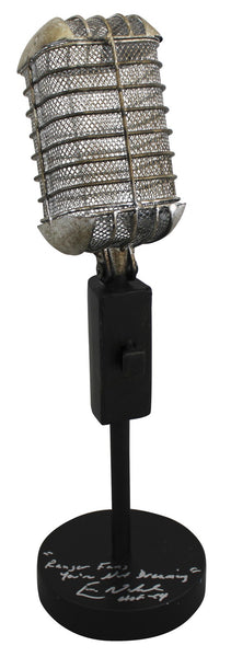 Rangers Broadcaster Eric Nadel "Not Dreaming HOF 14" Signed Microphone BAS Wit