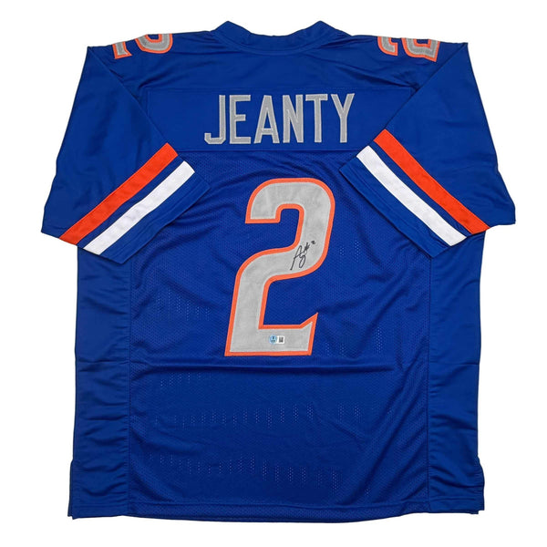 Autographed/Signed Ashton Jeanty Boise State Blue College Jersey Beckett BAS COA