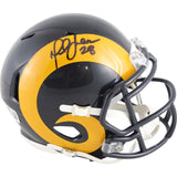 Marshall Faulk Autographed Los Angeles Rams TB 81-99 Mini Helmet Beckett 49252