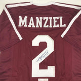 Autographed/Signed JOHNNY MANZIEL Texas A&M Maroon Jersey JSA COA Auto