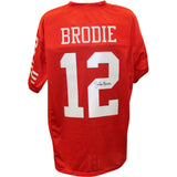 John Brodie Autographed/Signed Pro Style Size XL Red Jersey JSA 57028